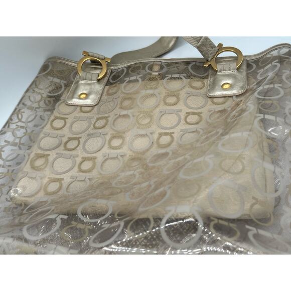 Salvatore Ferragamo Gancini Tote purse cute clear shoulder bag - Picture 10 of 15